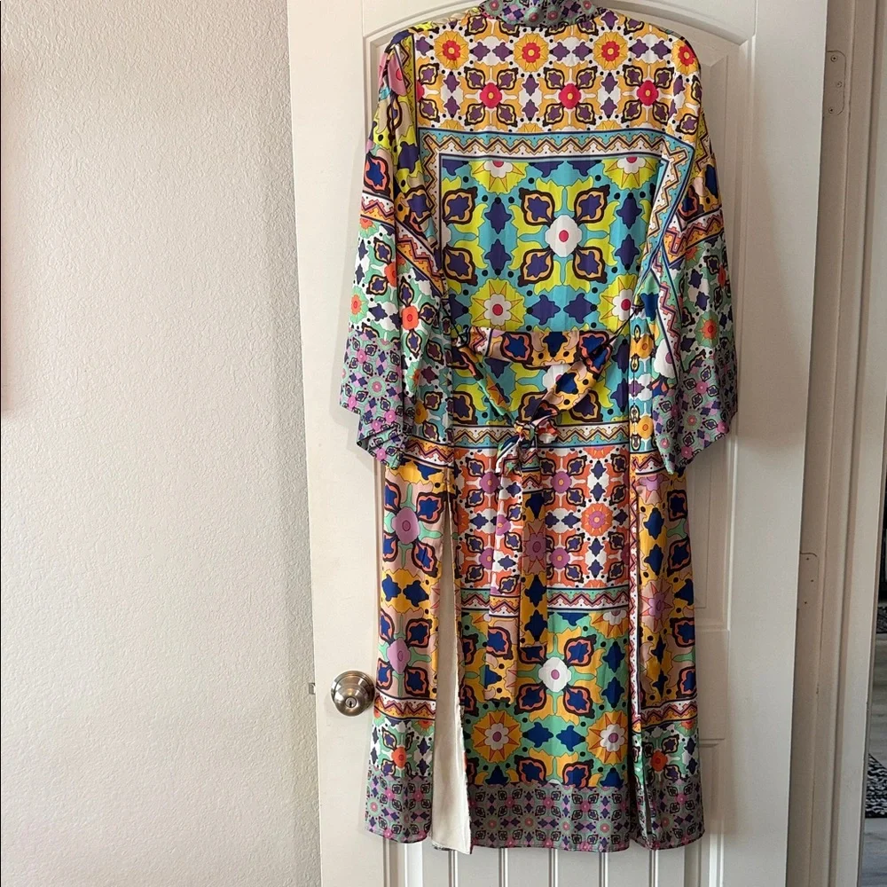 Zara Colorful Geometric Women's Wrap Kimono - Picture 7 of 8